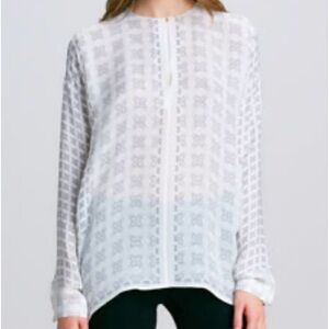 Vince silk graphic, print tunic top